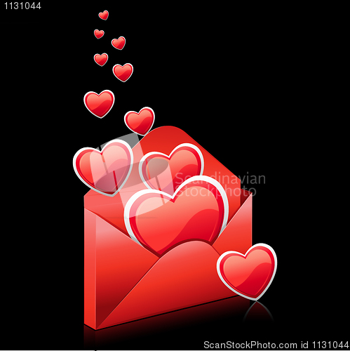 Image of hearts in envelope