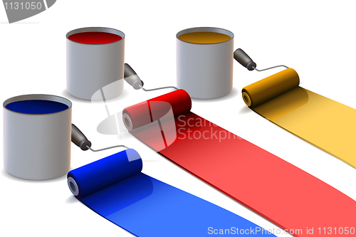Image of colorful paint rollers