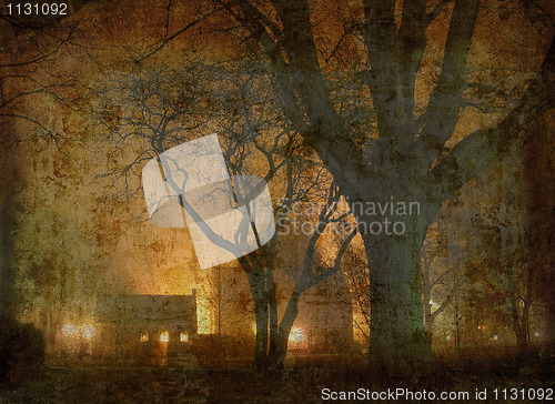 Image of Night in the park retro