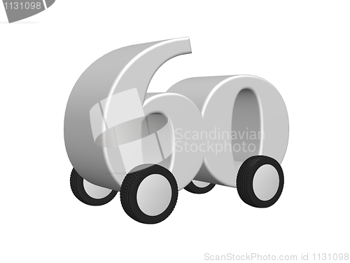 Image of number sixty on wheels