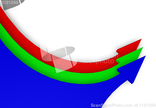 Image of arrows in cmyk colors