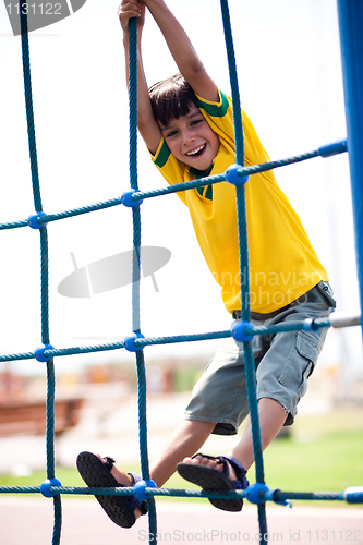 Image of Young kid on playstructure