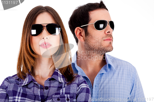 Image of stylish couple wearing sunglasses