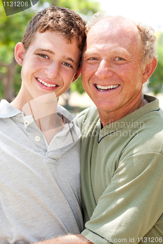 Image of Image of Portrait of a happy senior man with grandson