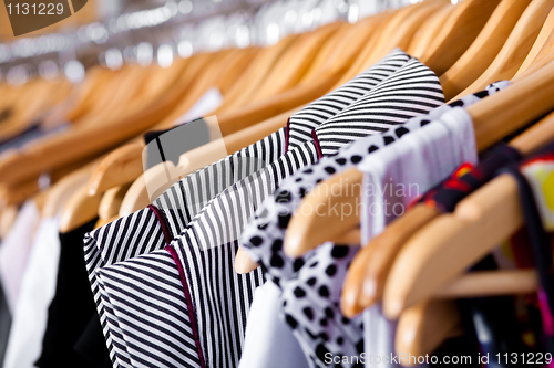 Image of Multi-coloured wardrobe showcase, closeup