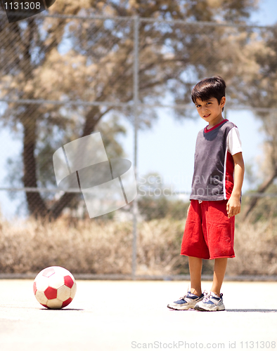 Image of Young player ready to play soccer