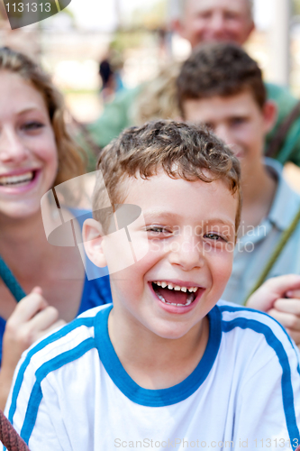 Image of happy young boy smiling