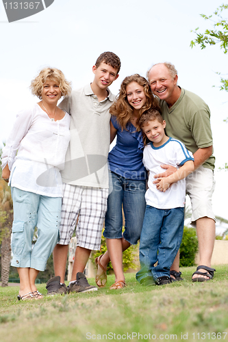 Image of portrait of happy family