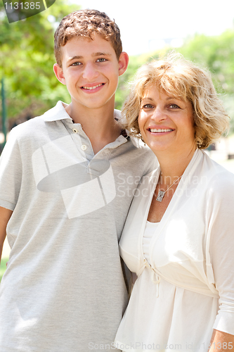 Image of Image of Portrait of a happy senior woman with grandson