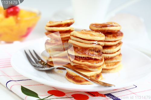 Image of Sweet mini pancakes with pancake maker