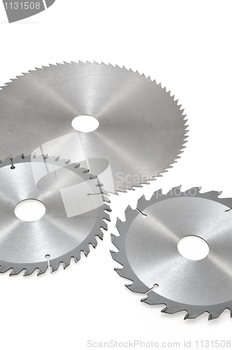Image of Circular saw blades for wood isolated on white
