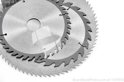 Image of Circular saw blades for wood isolated on white