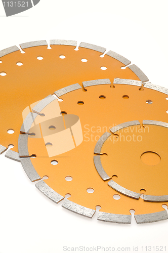 Image of Circular diamond saw blades for stone isolated on white