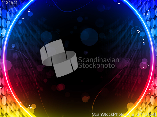 Image of Disco Abstract Circle Box on Black Background