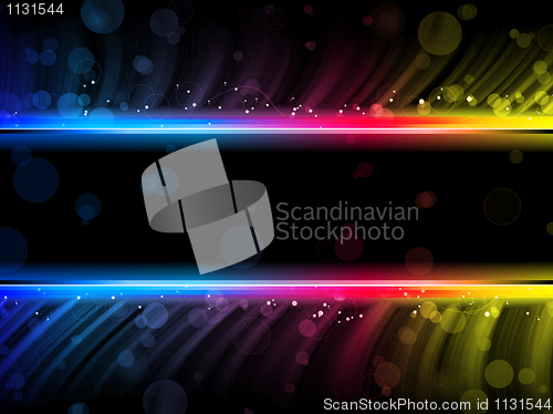 Image of Disco Abstract Colorful Waves on Black Background