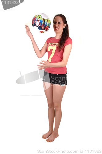 Image of Girl playing with ball.