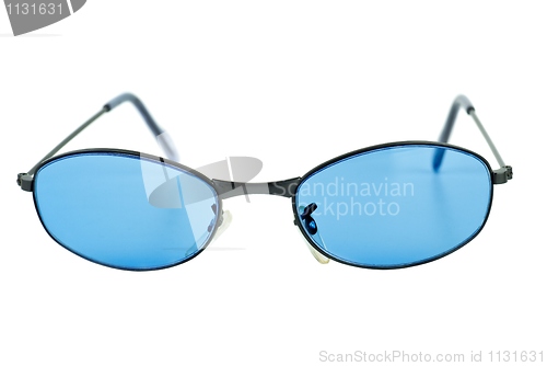 Image of Pair of blue sunglasses