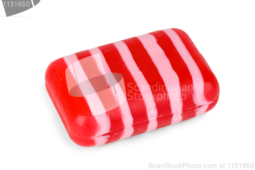 Image of Piece of striped purple-pink toilet soap