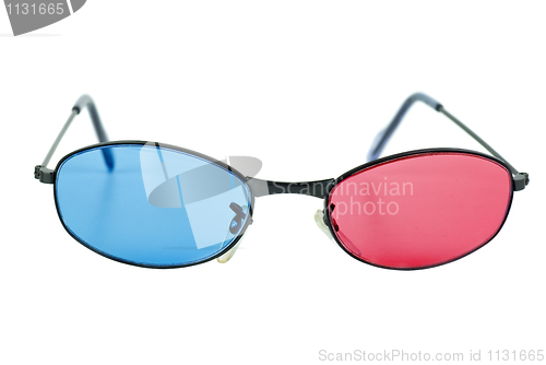 Image of Pair of anaglyphic blue-red "3D" glasses