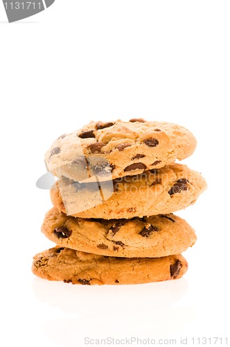 Image of Chocolate Chip Cookies isolated on the white