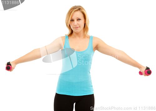 Image of Woman with dumbbells