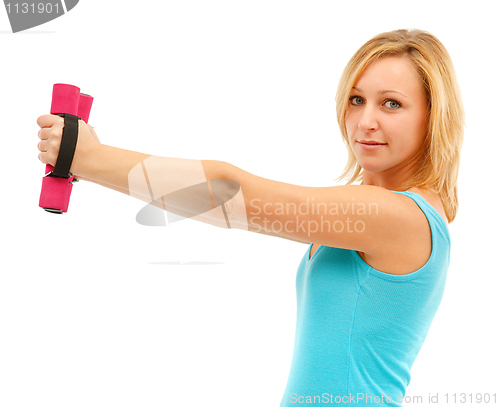 Image of Woman with dumbbells