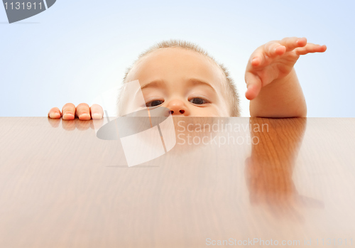 Image of Looking up onto table