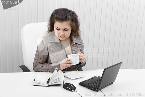 Image of The young business woman at office