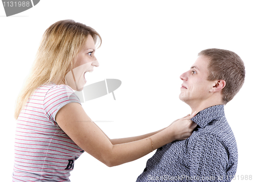 Image of woman abusing a man