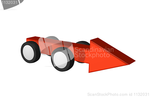 Image of arrow on wheels