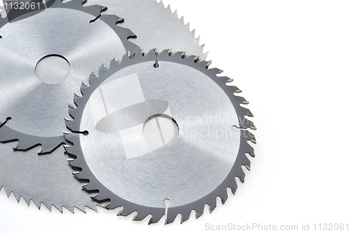 Image of Circular saw blades for wood isolated on white