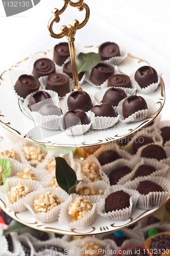 Image of A plate of chocolates with other treats