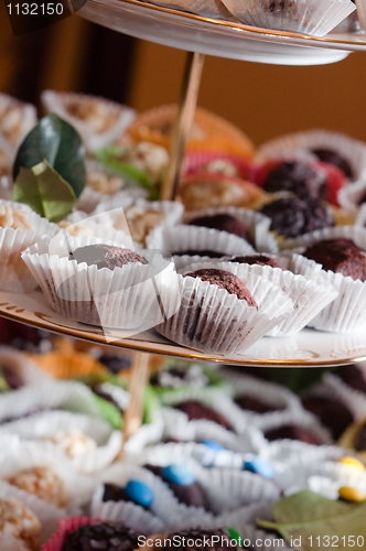 Image of A plate of chocolates with other treats