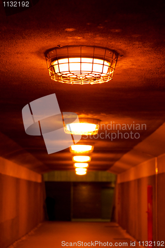 Image of Old metro underpass with glowing lights