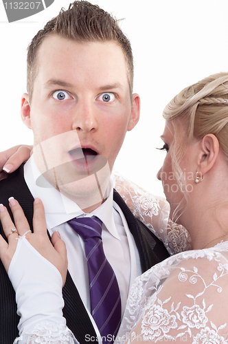 Image of Surprised groom with her wife