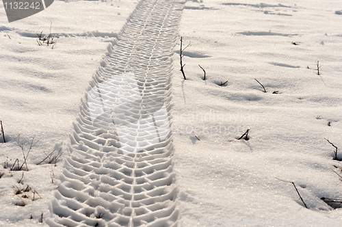 Image of Tire track in the snow