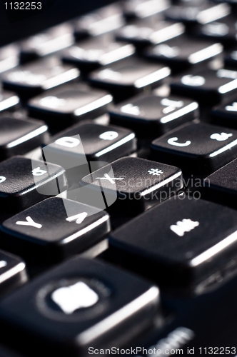 Image of Black buttons of a keyboard from a computer