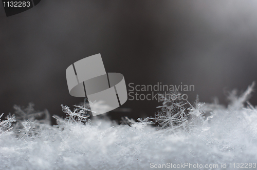 Image of Ice crsitals with blurry background aligned