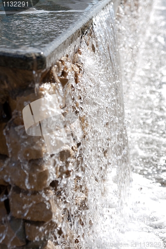 Image of Artificial waterfall closeup