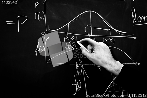 Image of Writing on a chalk board in black and white