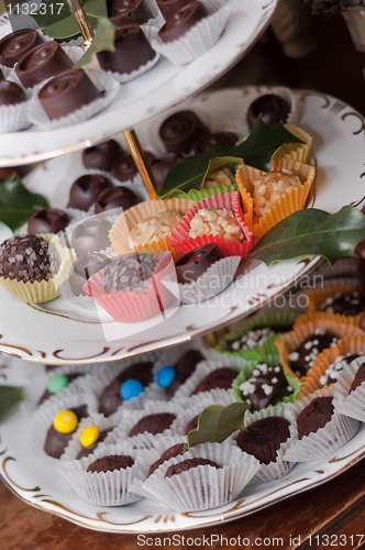 Image of A plate of chocolates with other treats