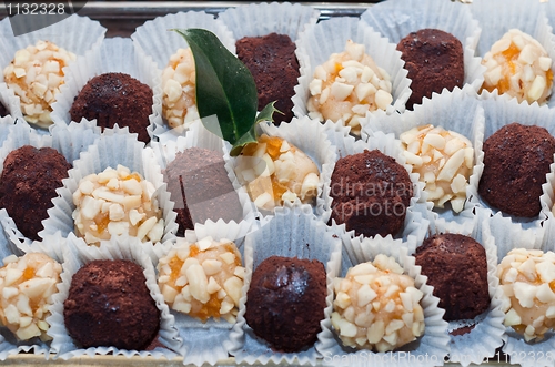 Image of A plate of chocolates with other treats