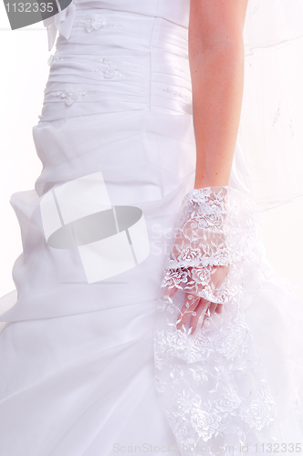 Image of Part of a girl in beautiful wedding dress