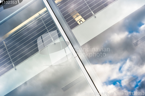 Image of Window of a modern building with reflection