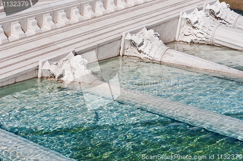 Image of classic roman monument sunk in water