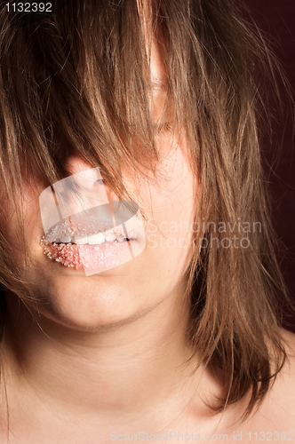 Image of Girl with sugar on her lips