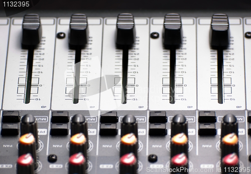 Image of Texture of an audio sound mixer with buttons