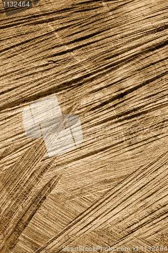 Image of Detail of wooden cut texture - rings and saw cuts - oak - background