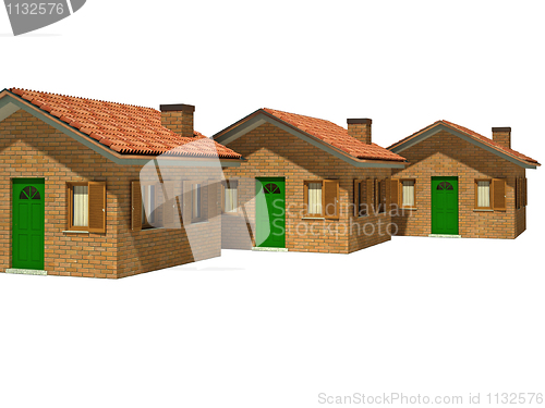 Image of isolated houses 3d