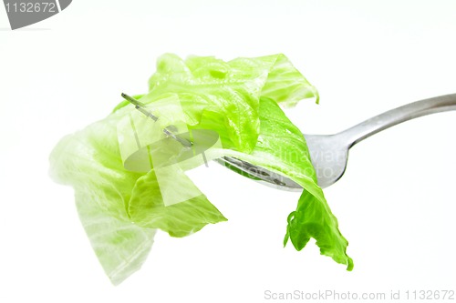Image of Salad on a fork